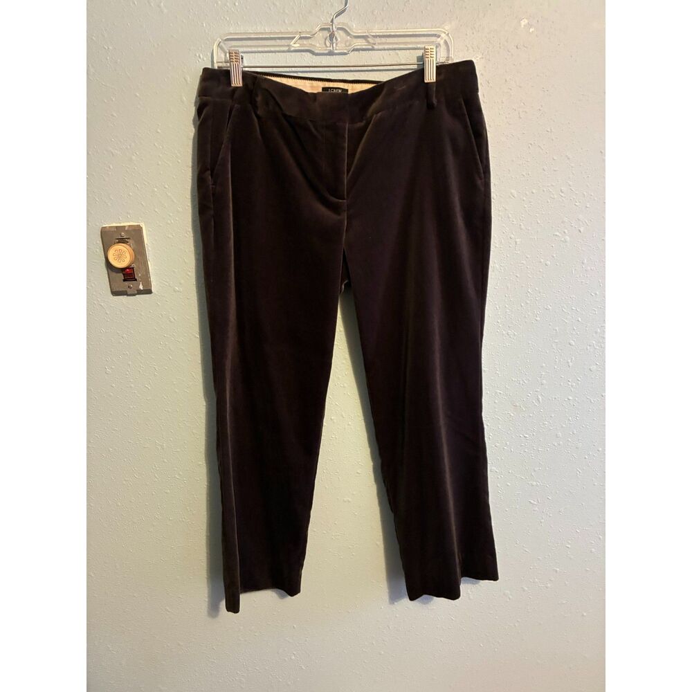 J. Crew Straight Leg Velvet Pants in Dark Brown - Picture 3 of 5